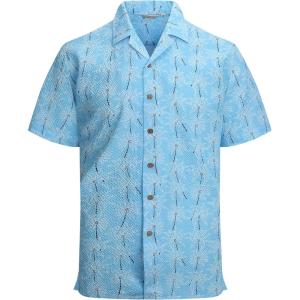 imageAlex Vando Mens Hawaiian Shirts Short Sleeve Summer Aloha Hawaii ShirtsBlue Palm