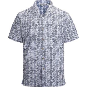 imageAlex Vando Mens Hawaiian Shirts Short Sleeve Summer Aloha Hawaii ShirtsWhiteNavy Leaf