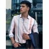 imageAlex Vando Mens Big Plaid Button Down Shirts Wrinkle Free 4Way Stretch Smart Casual ShirtBeigeBrown