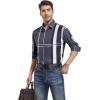 imageAlex Vando Mens Big Plaid Button Down Shirts Wrinkle Free 4Way Stretch Smart Casual ShirtBlackGrey