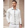 imageAlex Vando Mens Retro Cardigan Shirts Long Sleeve Two Pockets Knit Casual Button Down Shirts for MenBeige