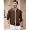 imageAlex Vando Mens Retro Cardigan Shirts Long Sleeve Two Pockets Knit Casual Button Down Shirts for MenCoffee
