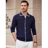 imageAlex Vando Mens Retro Cardigan Shirts Long Sleeve Two Pockets Knit Casual Button Down Shirts for MenRoyal
