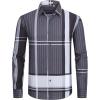 imageAlex Vando Mens Big Plaid Button Down Shirts Wrinkle Free 4Way Stretch Smart Casual ShirtBlackGrey