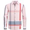 imageAlex Vando Mens Big Plaid Button Down Shirts Wrinkle Free 4Way Stretch Smart Casual ShirtRedGrey