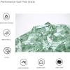 imageAlex Vando Mens Hawaiian Golf Shirt Moisture Wicking Digital Print Golf Shirts for MenWhite Green Leaf