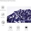 imageAlex Vando Mens Hawaiian Golf Shirt Moisture Wicking Digital Print Golf Shirts for MenWhite With Navy Leaf