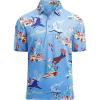 imageAlex Vando Mens Hawaiian Golf Shirt Moisture Wicking Digital Print Golf Shirts for MenBlue Dolphin