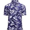 imageAlex Vando Mens Hawaiian Golf Shirt Moisture Wicking Digital Print Golf Shirts for MenWhite With Navy Leaf