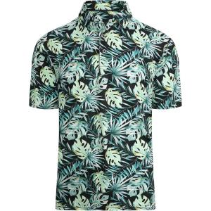 imageAlex Vando Mens Hawaiian Golf Shirt Moisture Wicking Digital Print Golf Shirts for MenGreen Leaf