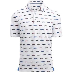 imageAlex Vando Mens Hawaiian Golf Shirt Moisture Wicking Digital Print Golf Shirts for MenWhite Car