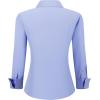 imageAlex Vando Womens Dress Shirts Wrinkle Free Regular Fit Long Sleeve Stretch Work ShirtMedium Blue
