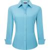 imageAlex Vando Womens Dress Shirts Wrinkle Free Regular Fit Long Sleeve Stretch Work ShirtTurquoise
