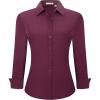 imageAlex Vando Womens Dress Shirts Wrinkle Free Regular Fit Long Sleeve Stretch Work ShirtWine