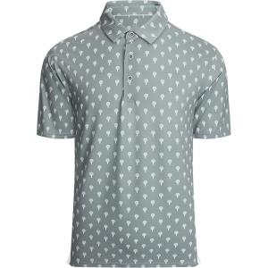imageAlex Vando Mens Golf Shirt Moisture Wicking QuickDry Print Performance Polo Shirts for MenGrey Ball