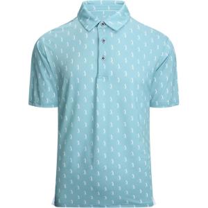 imageAlex Vando Mens Golf Shirt Moisture Wicking QuickDry Print Performance Polo Shirts for MenTeal Sweep Men