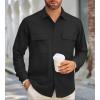 imageAlex Vando Mens Water Proof Button Down Shirts Two Pockets Long Sleeve Outdoor ShirtsBlack