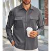 imageAlex Vando Mens Water Proof Button Down Shirts Two Pockets Long Sleeve Outdoor ShirtsCharcoal