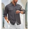 imageAlex Vando Mens Water Proof Button Down Shirts Two Pockets Long Sleeve Outdoor ShirtsCharcoal