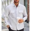 imageAlex Vando Mens Water Proof Button Down Shirts Two Pockets Long Sleeve Outdoor ShirtsGrey