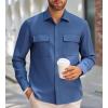 imageAlex Vando Mens Water Proof Button Down Shirts Two Pockets Long Sleeve Outdoor ShirtsNavy