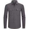 imageAlex Vando Mens Water Proof Button Down Shirts Two Pockets Long Sleeve Outdoor ShirtsCharcoal