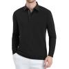 imageAlex Vando Mens Golf Shirt Moisture Wicking QuickDry Solid Long Sleeve Polo Shirts for MenBlack 09