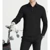imageAlex Vando Mens Golf Shirt Moisture Wicking QuickDry Solid Long Sleeve Polo Shirts for MenBlack 09