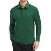 imageAlex Vando Mens Golf Shirt Moisture Wicking QuickDry Solid Long Sleeve Polo Shirts for MenGreen 09