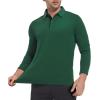 imageAlex Vando Mens Golf Shirt Moisture Wicking QuickDry Solid Long Sleeve Polo Shirts for MenGreen 09