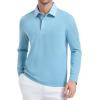 imageAlex Vando Mens Golf Shirt Moisture Wicking QuickDry Solid Long Sleeve Polo Shirts for MenLt Blue 09