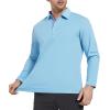 imageAlex Vando Mens Golf Shirt Moisture Wicking QuickDry Solid Long Sleeve Polo Shirts for MenLt Blue 09