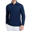 imageAlex Vando Mens Golf Shirt Moisture Wicking QuickDry Solid Long Sleeve Polo Shirts for MenNavy 09