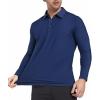 imageAlex Vando Mens Golf Shirt Moisture Wicking QuickDry Solid Long Sleeve Polo Shirts for MenNavy 09