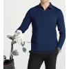 imageAlex Vando Mens Golf Shirt Moisture Wicking QuickDry Solid Long Sleeve Polo Shirts for MenNavy 09