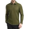 imageAlex Vando Mens Golf Shirt Moisture Wicking QuickDry Solid Long Sleeve Polo Shirts for MenOlive 09