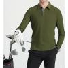 imageAlex Vando Mens Golf Shirt Moisture Wicking QuickDry Solid Long Sleeve Polo Shirts for MenOlive 09
