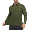 imageAlex Vando Mens Golf Shirt Moisture Wicking QuickDry Solid Long Sleeve Polo Shirts for MenOlive 09