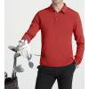 imageAlex Vando Mens Golf Shirt Moisture Wicking QuickDry Solid Long Sleeve Polo Shirts for MenRed 09