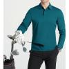imageAlex Vando Mens Golf Shirt Moisture Wicking QuickDry Solid Long Sleeve Polo Shirts for MenTeal 09