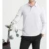 imageAlex Vando Mens Golf Shirt Moisture Wicking QuickDry Solid Long Sleeve Polo Shirts for MenWhite 09
