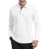 imageAlex Vando Mens Golf Shirt Moisture Wicking QuickDry Solid Long Sleeve Polo Shirts for MenWhite 09
