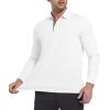 imageAlex Vando Mens Golf Shirt Moisture Wicking QuickDry Solid Long Sleeve Polo Shirts for MenWhite 09