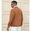 imageAlex Vando Mens Suede Shirt Jackets Long Sleeve Two Pockets Snap Casual Button Down ShirtsBrown