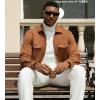 imageAlex Vando Mens Suede Shirt Jackets Long Sleeve Two Pockets Snap Casual Button Down ShirtsBrown