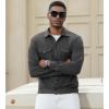 imageAlex Vando Mens Suede Shirt Jackets Long Sleeve Two Pockets Snap Casual Button Down ShirtsCharcoal