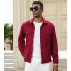 imageAlex Vando Mens Suede Shirt Jackets Long Sleeve Two Pockets Snap Casual Button Down ShirtsWine