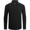 imageAlex Vando Mens Golf Shirt Moisture Wicking QuickDry Solid Long Sleeve Polo Shirts for MenBlack 09