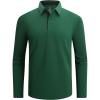 imageAlex Vando Mens Golf Shirt Moisture Wicking QuickDry Solid Long Sleeve Polo Shirts for MenGreen 09
