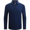 imageAlex Vando Mens Golf Shirt Moisture Wicking QuickDry Solid Long Sleeve Polo Shirts for MenNavy 09